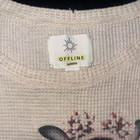 OFFLINE BY AERIE Wow Waffle Knit Chihuahua Tank Top Size Large New With Tags - Picture 7 of 9